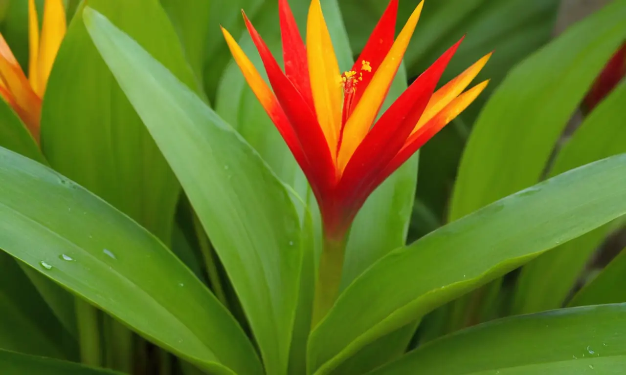 Planta Guzmania en maceta terracota rustic