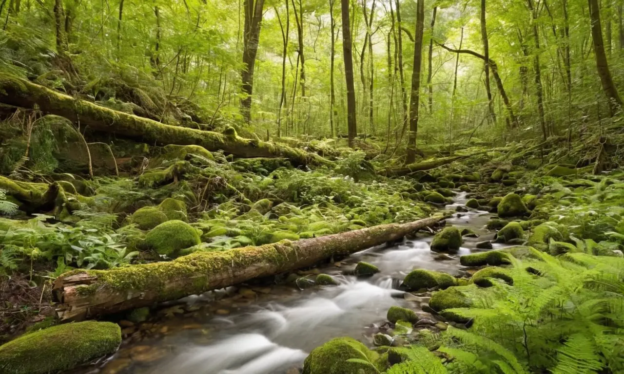 Bosque vibrante y armonioso con vida