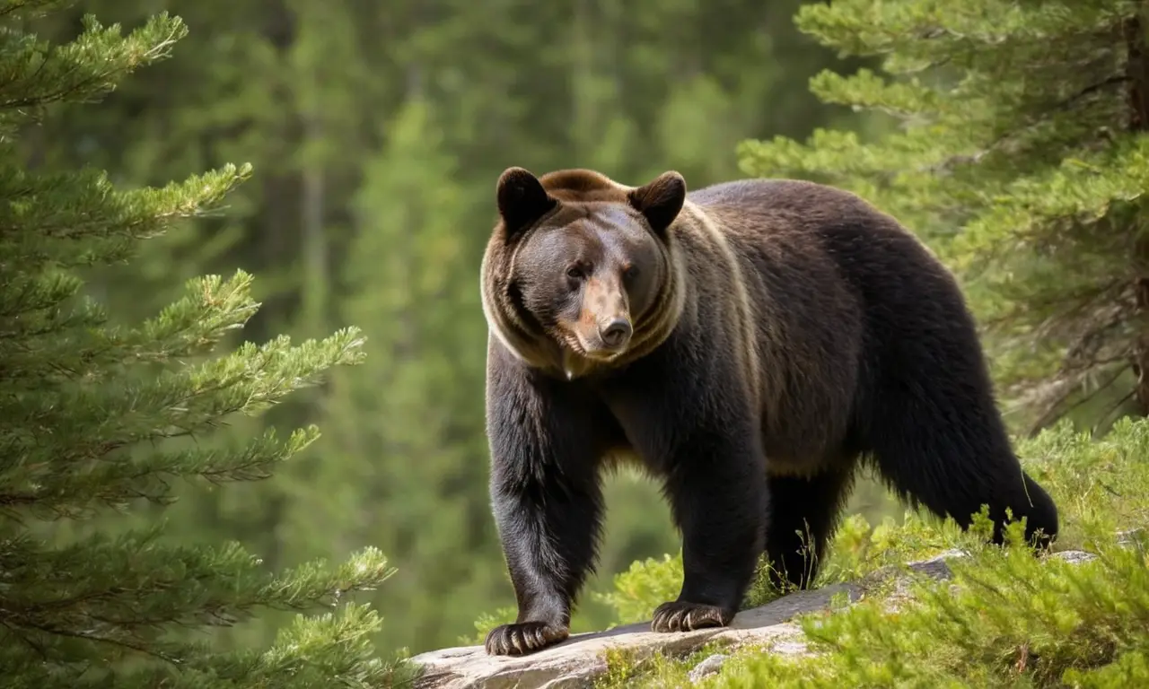 Un oso negro majestuoso en un paisaje