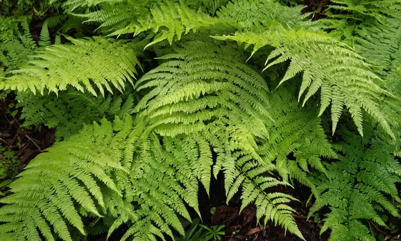 Un bosque sereno de helechos verdes