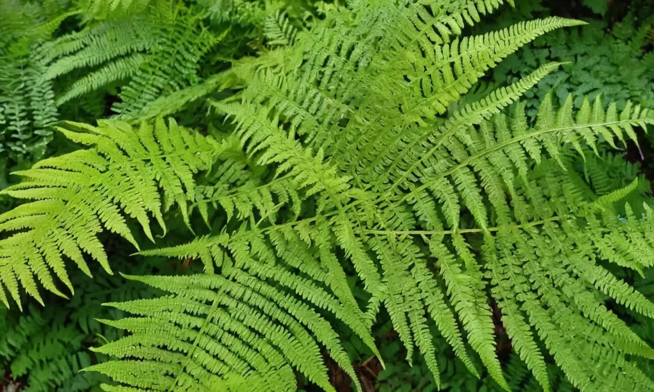 Frenesía verde de helechos en armonía