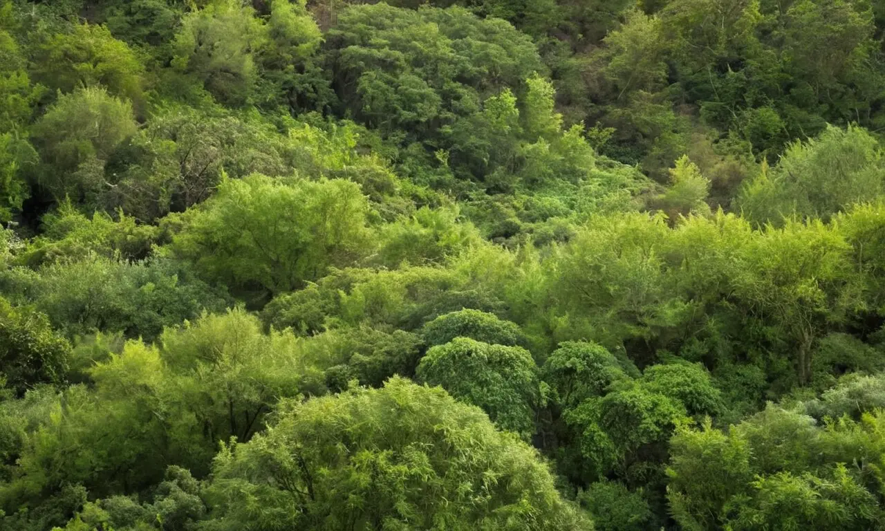Paisaje verde y sereno con vida vibrante