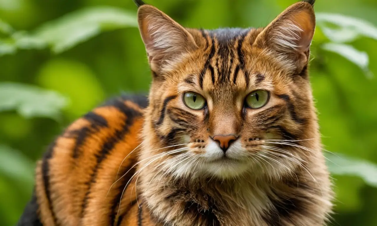 Fiera criatura felina en selva iluminada