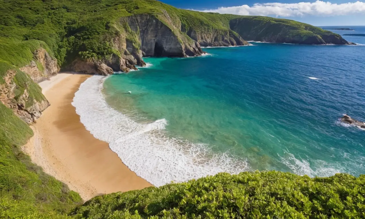 Oceano vibrante con escenografía natural rica
