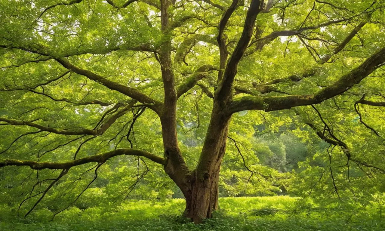 Árboles majestuosos en un paisaje sereno