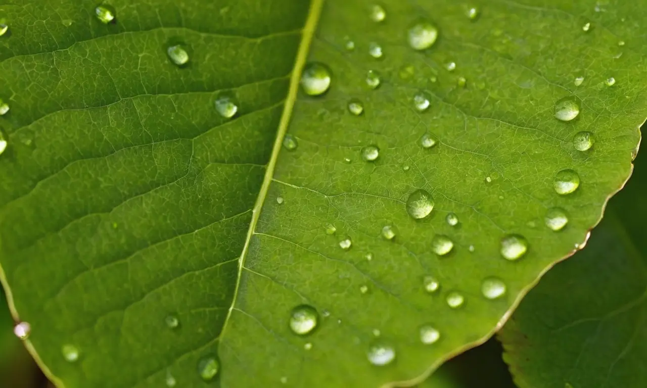 Naturaleza viva con hojas verdes y texturas