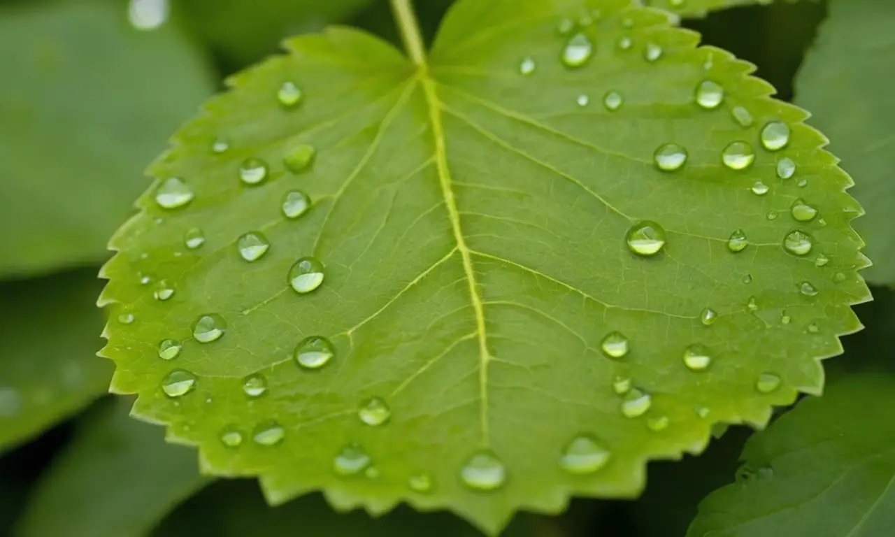 Hoja verde detallada con luz y textura