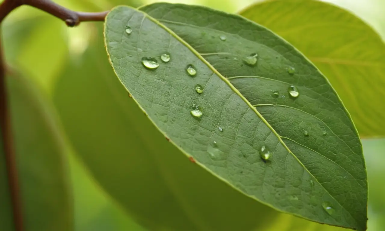 Hoja de aguacate resaltando la naturaleza