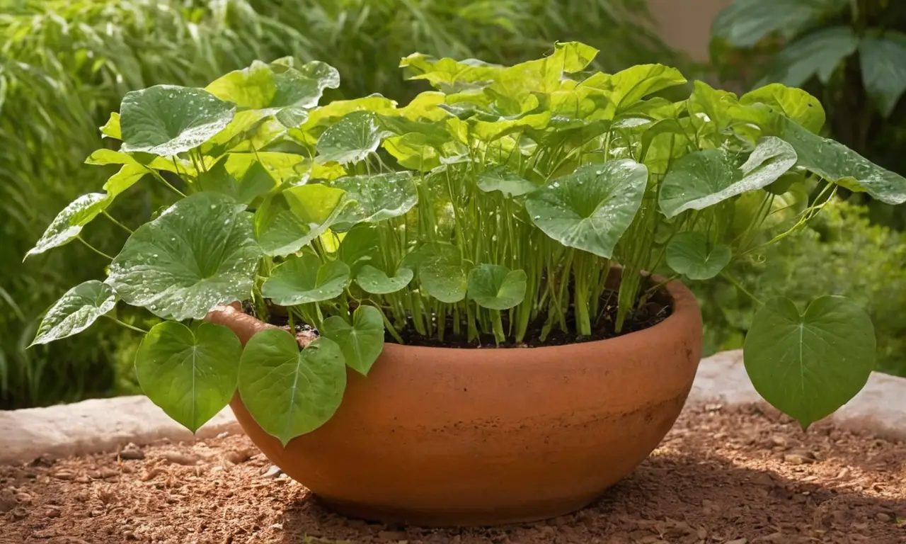 Plantas verdes brillantes en un ambiente tranquilo