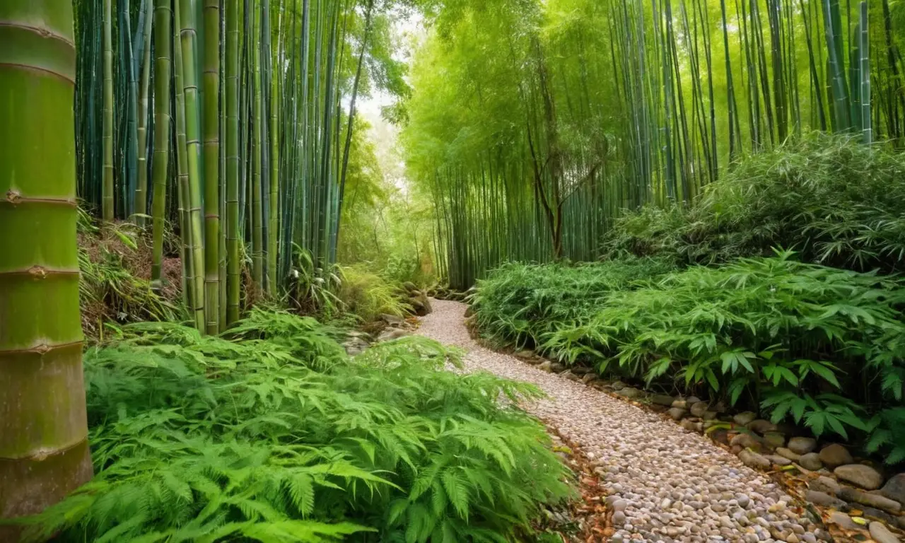 Bosque de bambú sereno y vibrante