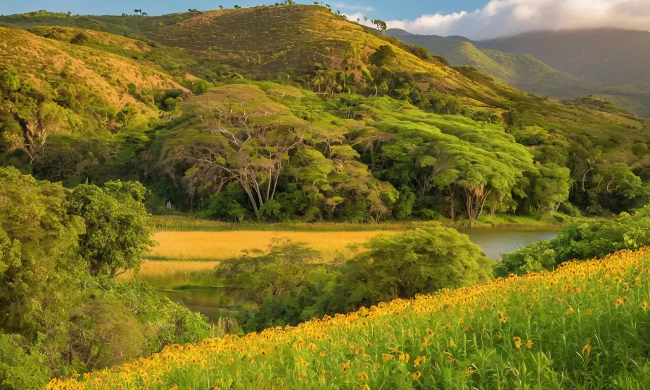 Paisaje nicaragüense vibrante y natural