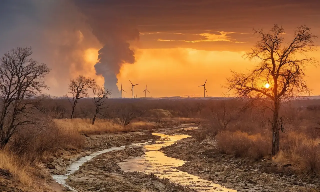 Paisaje árido reflejando el cambio climático