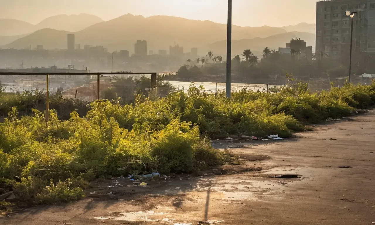 Paisaje urbano denso, decayendo pero resistente