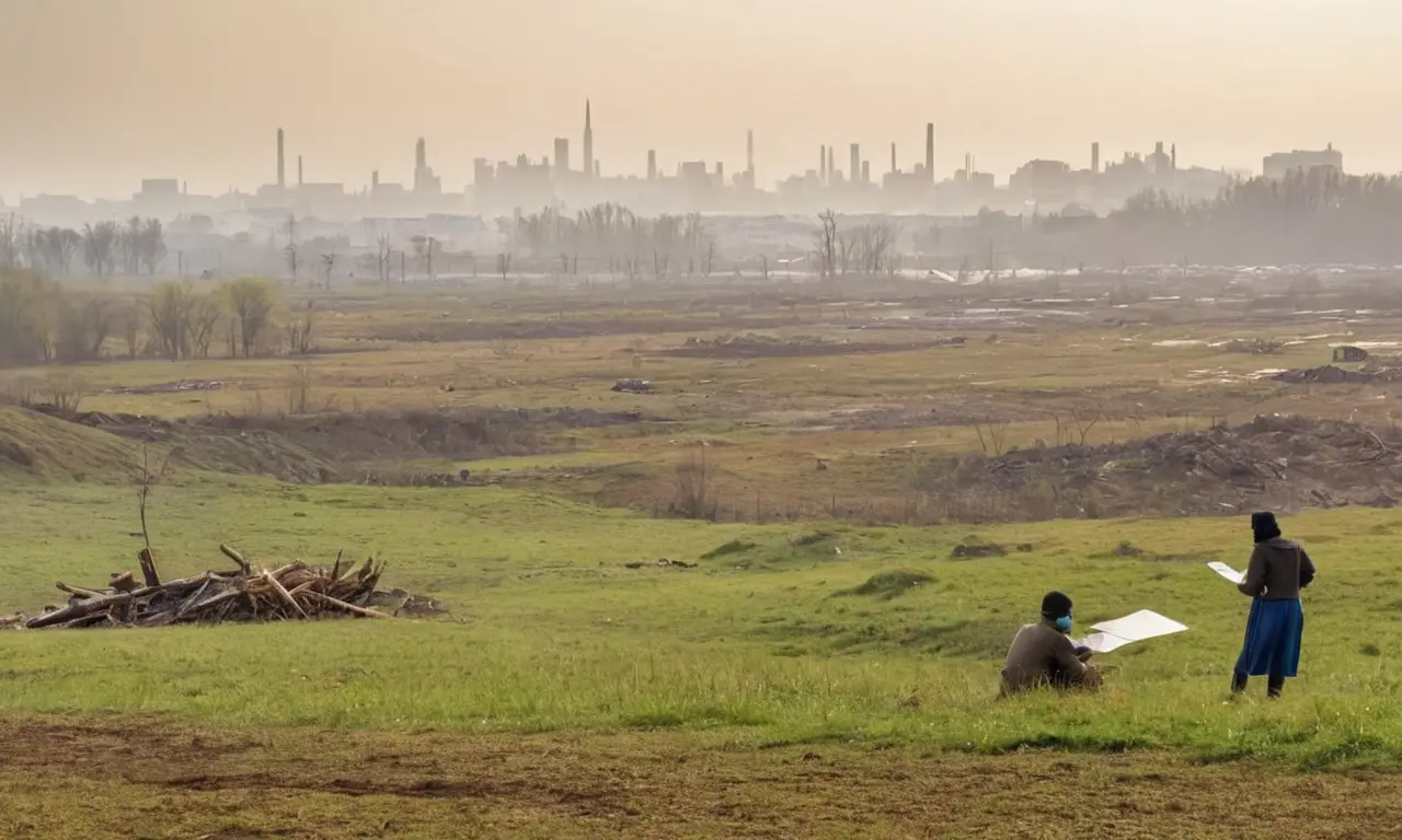 Paisaje contaminado y urbano con preocupación manifiesta
