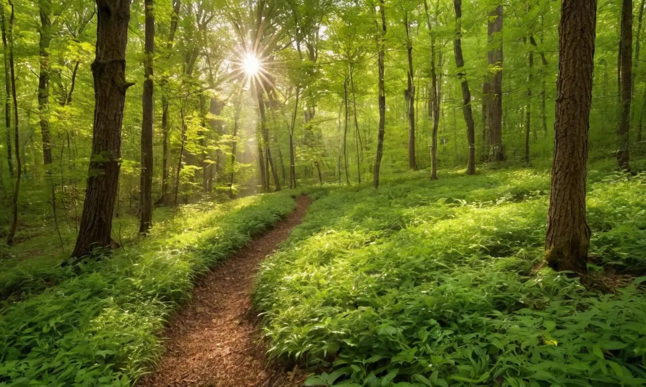 Bosque vibrante lleno de luz y vida