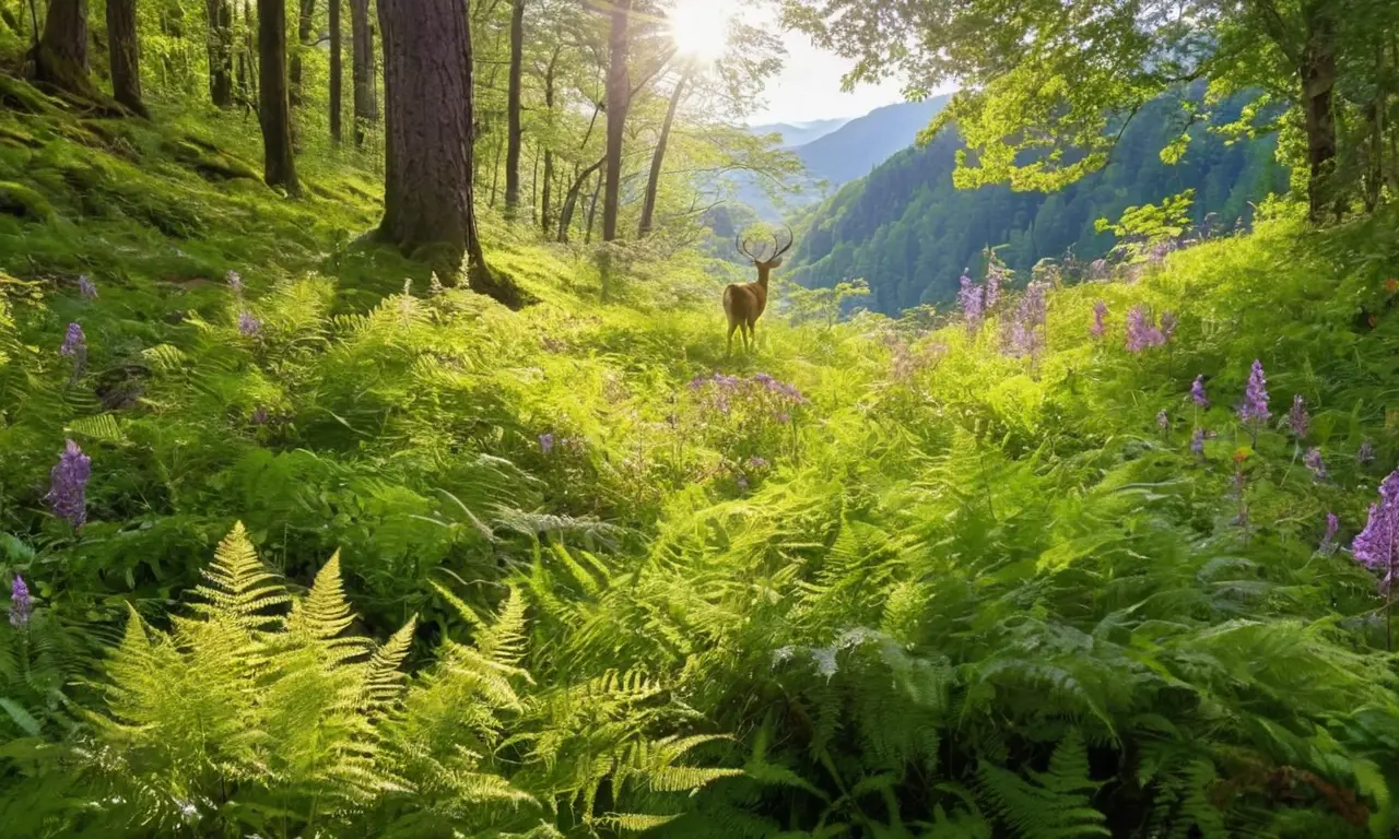Bosque vibrante y equilibrado con vida