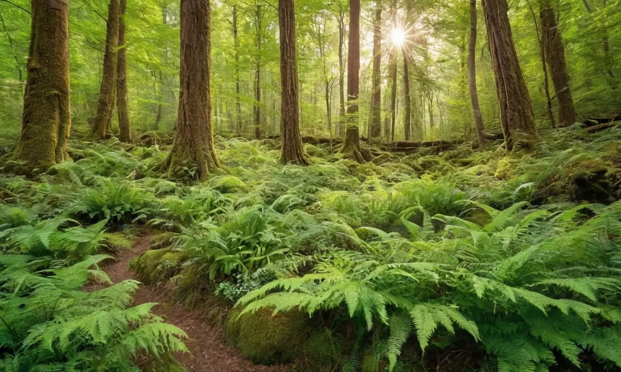 Ecossistema sereno de naturaleza vibrante y variada