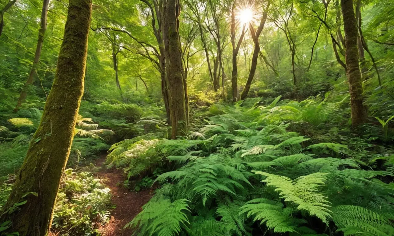 Bosque vibrante lleno de vida y color