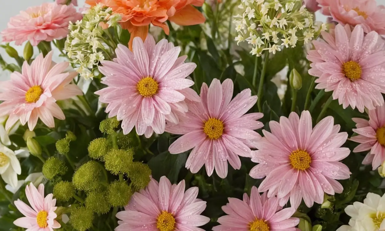 Ramo de flores vibrantes y delicadas