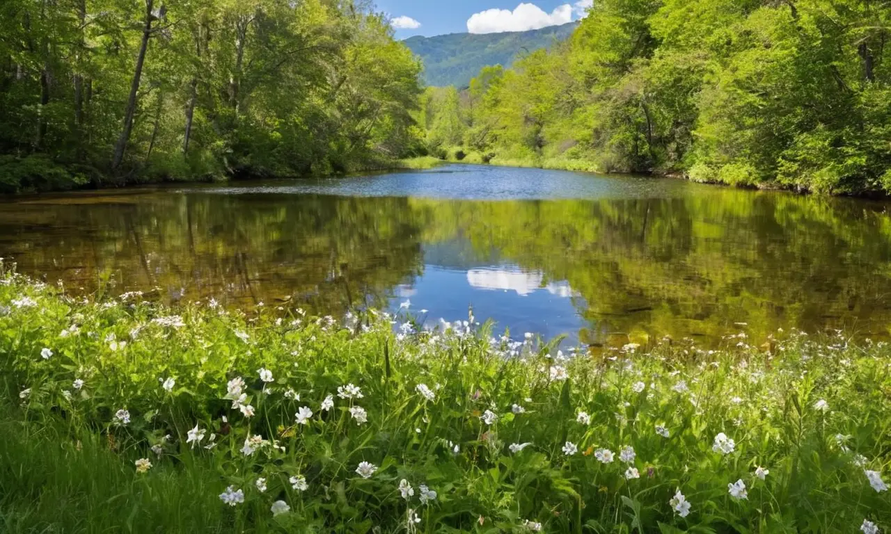 Río sereno refleja naturaleza en armonía