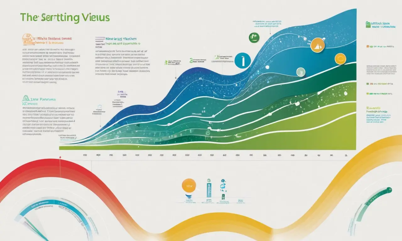 Gráfica vibrante sobre economía y medio ambiente