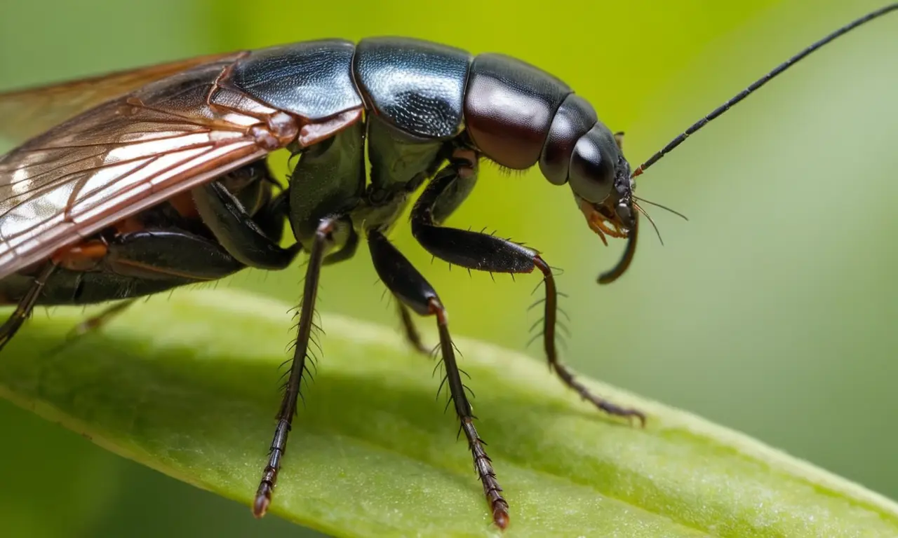 Cerca de una cucaracha voladora brillante
