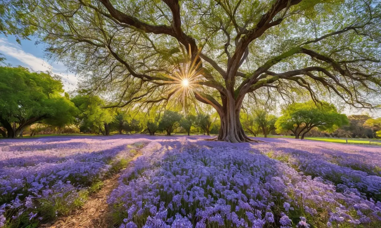 Jacaranda majestuosa en un paisaje sereno