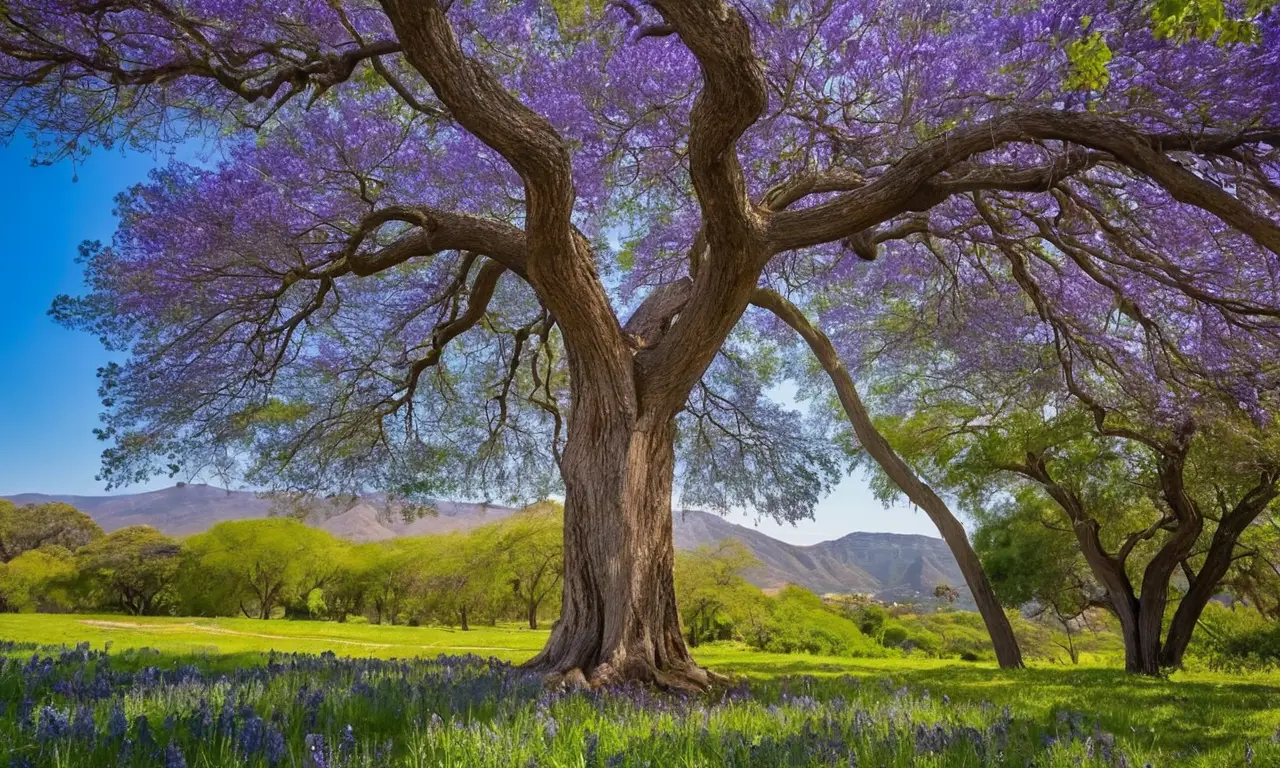 Hermoso Jacarandá florece en un parque