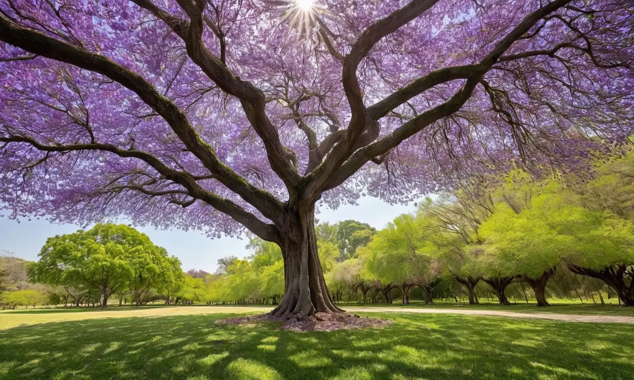 Impresionante jacaranda, flores violetas y belleza natural