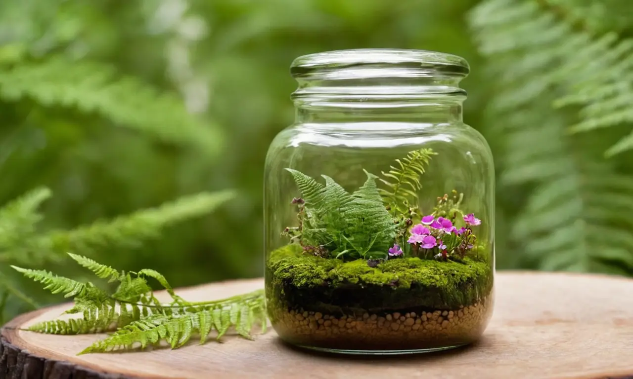 Naturaleza delicada en frasco hermético