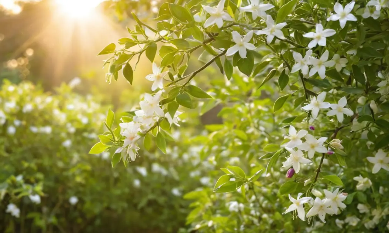 Un jardín sereno y vibrante en la mañana