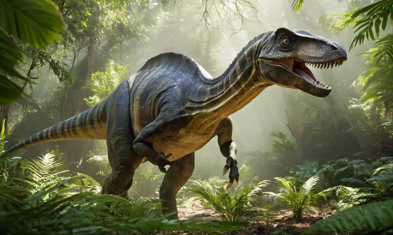 Jungla vibrante con dinosaurios y paisajes dinámicos