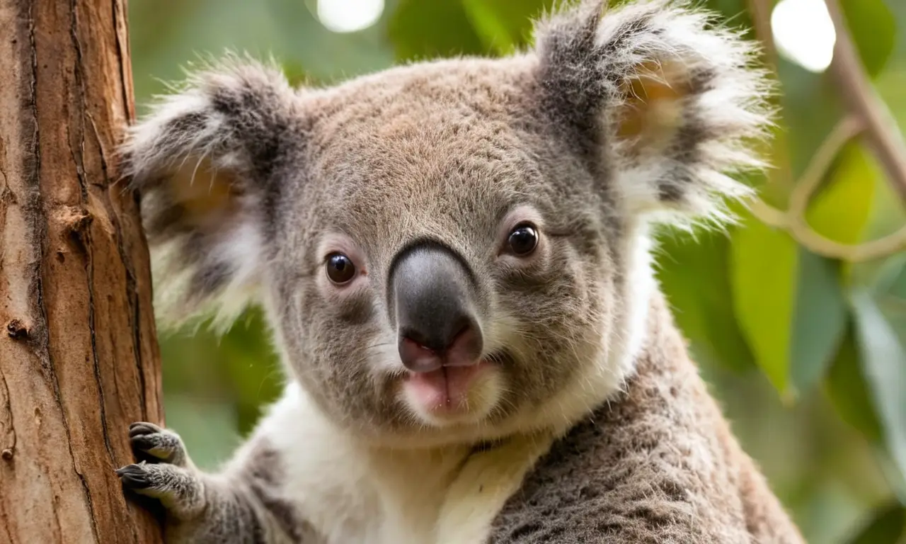 Koala alerta con apariencia adorable y peligrosa