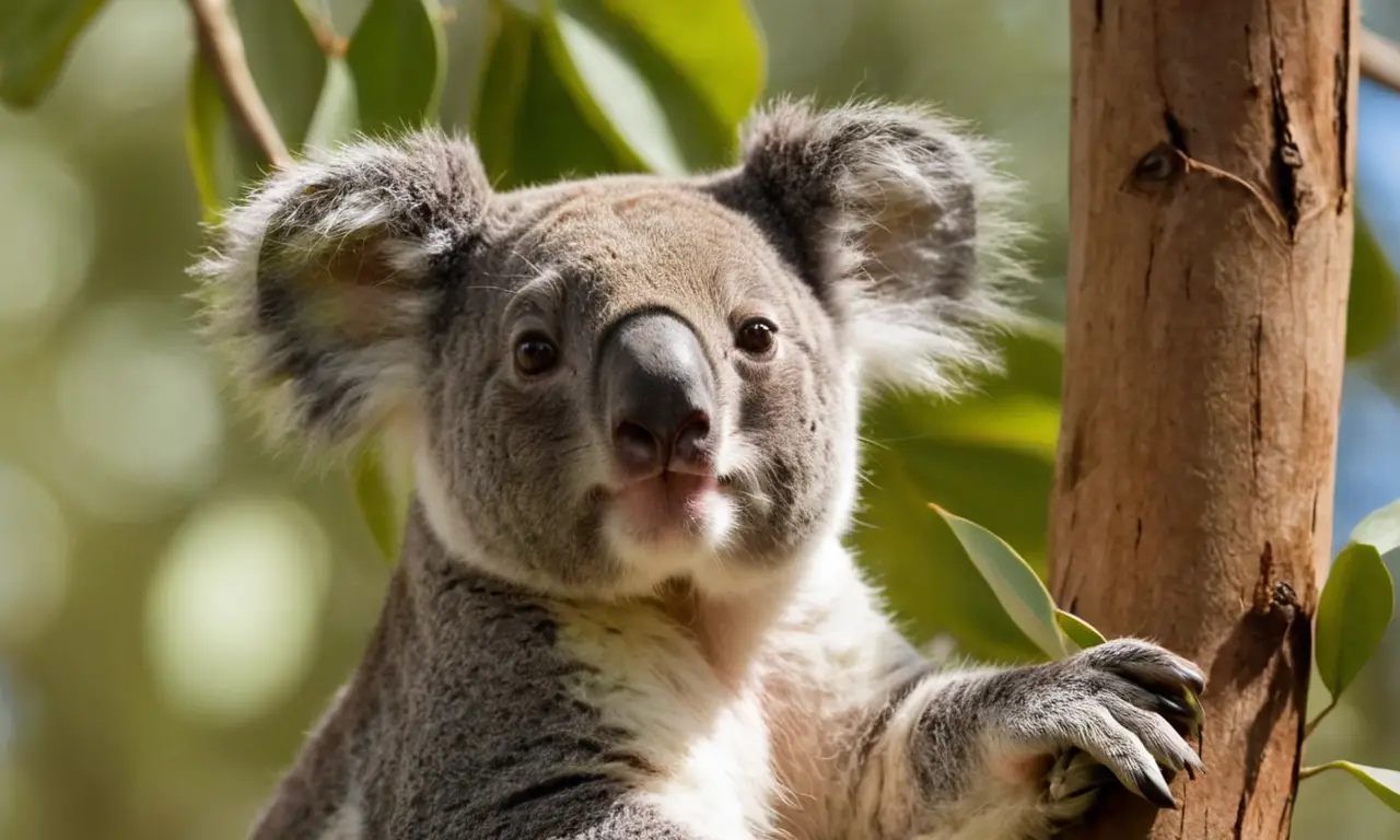 Koala en eucalipto, luz y naturalidad