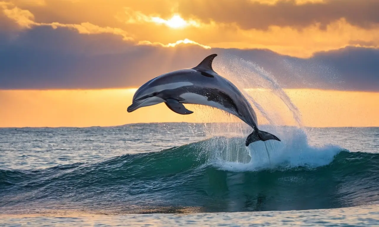 Ballena majestuosa salta en océano sereno