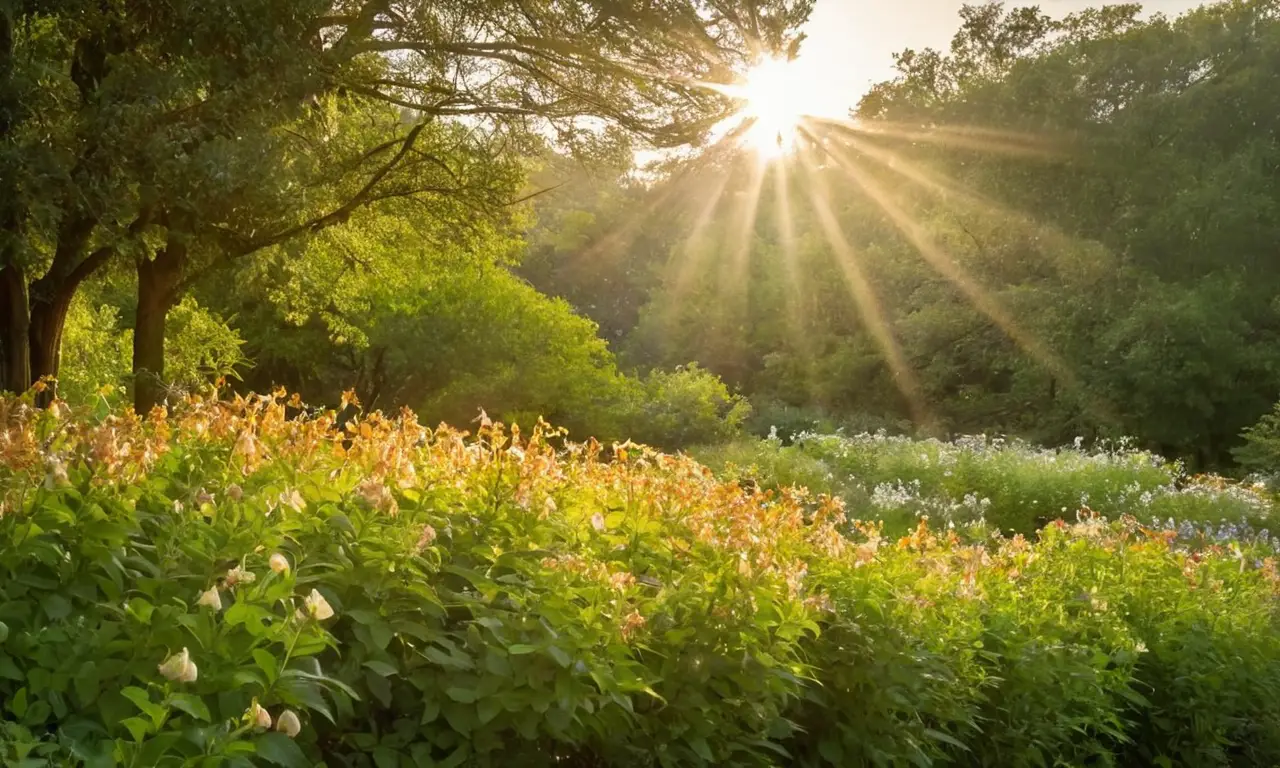 Paisaje sereno y vibrante de naturaleza