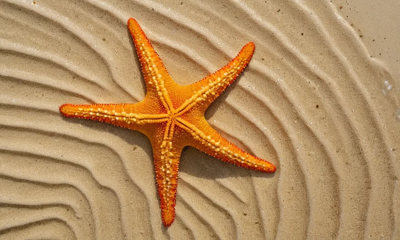 Estrella de mar vibrante en fondo marino