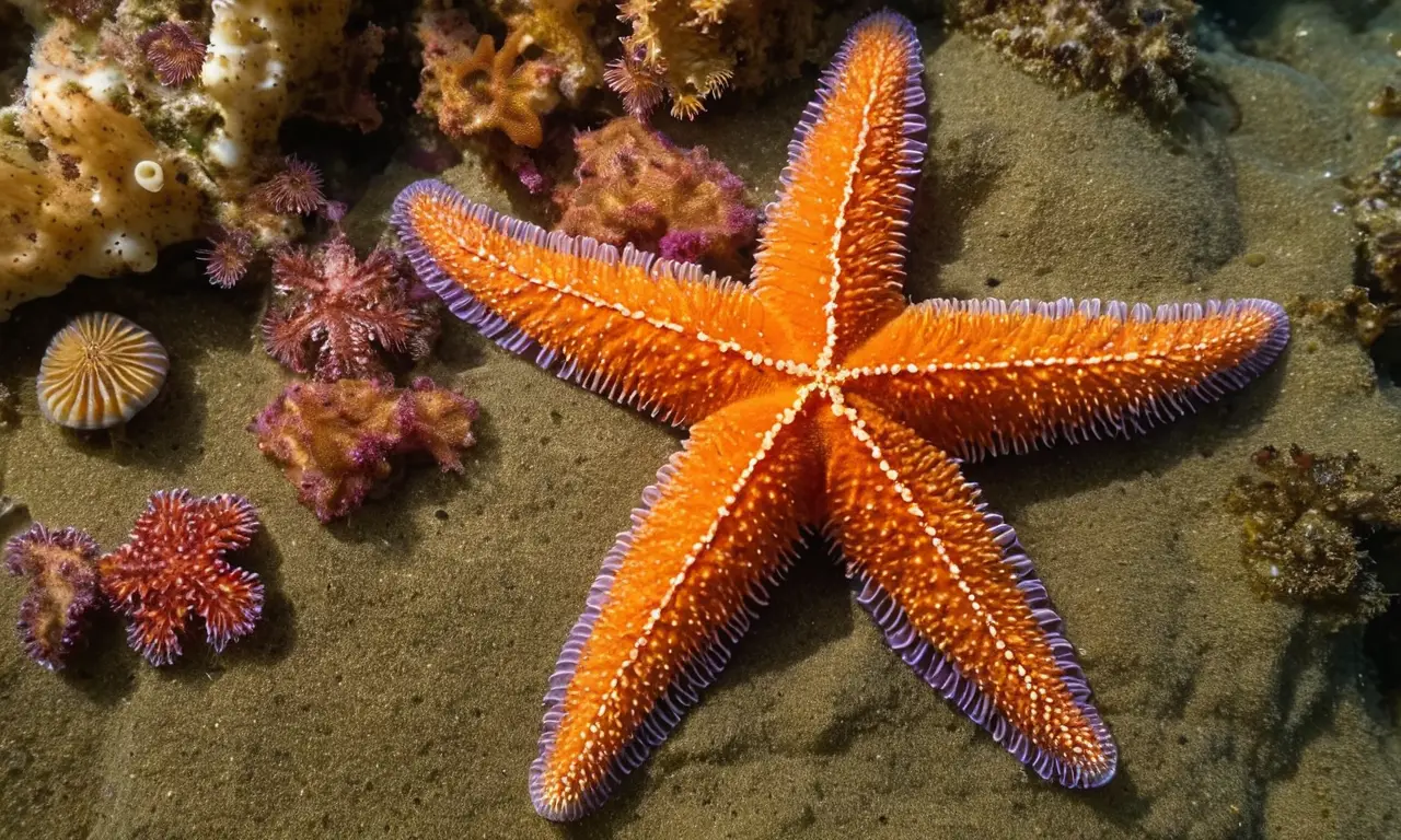Escena submarina vibrante con estrellas de mar