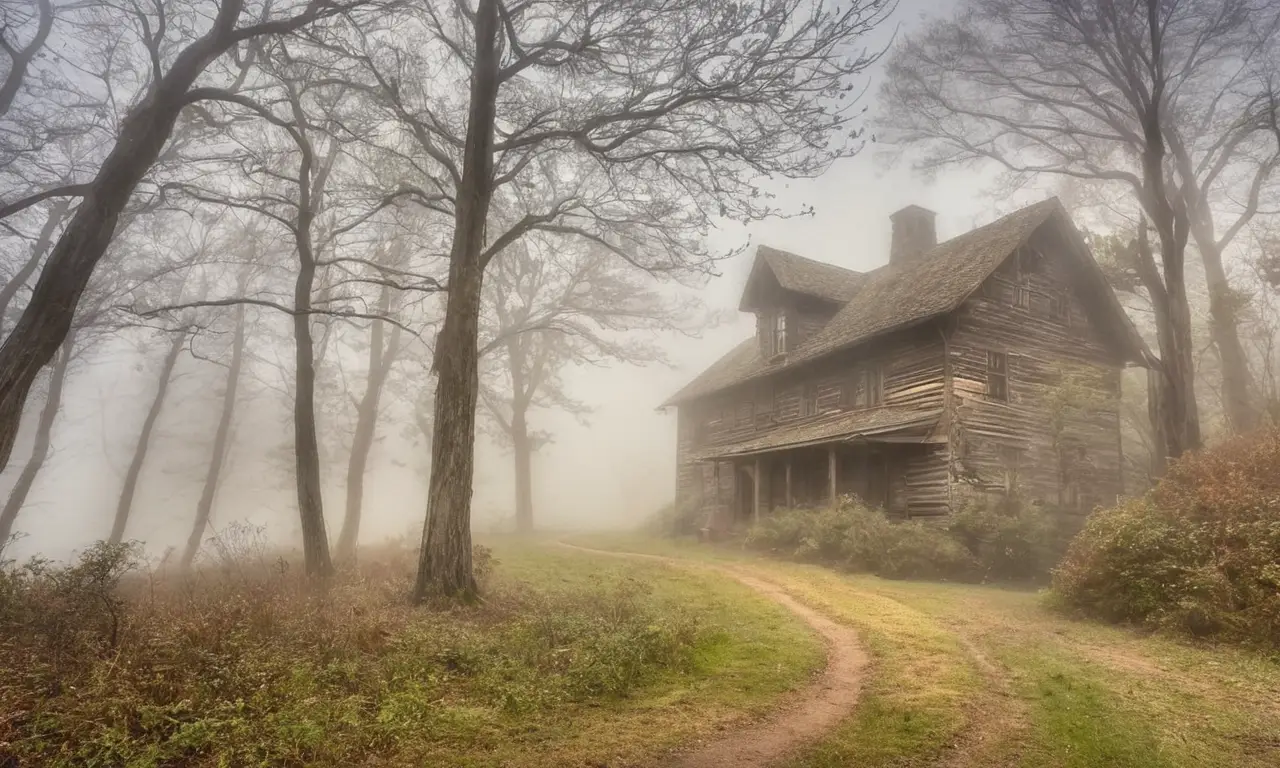 Niebla espesa oculta un paisaje etéreo