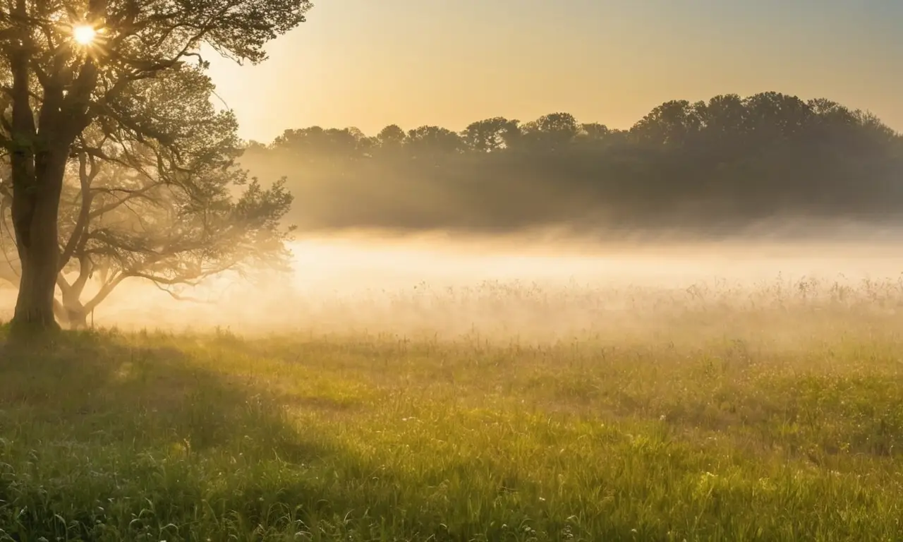 Niebla densa envuelve un paisaje etéreo