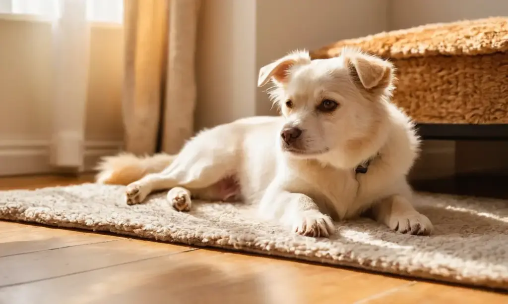 Perro cachorro y dos perros mayores juntos