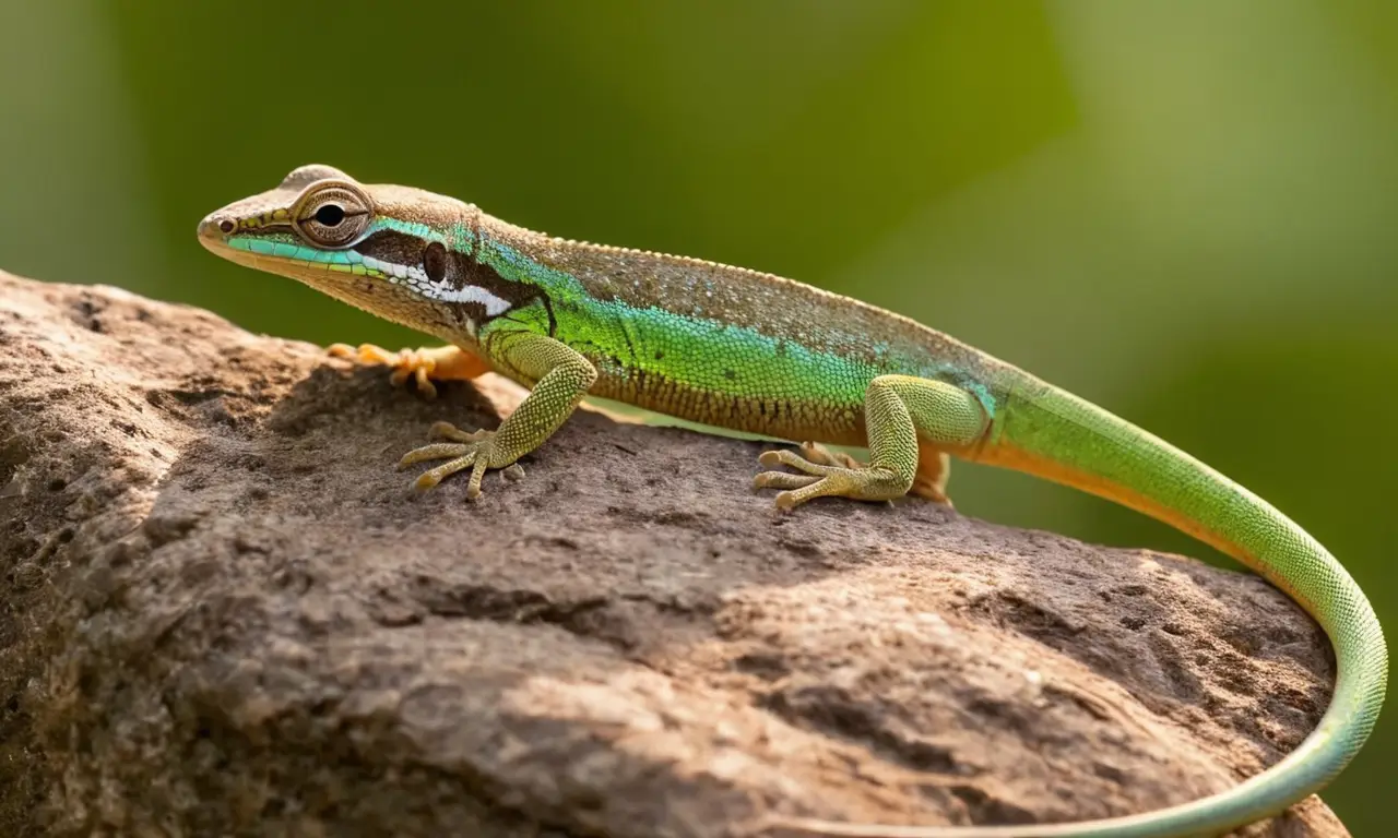 L reptiles vibrantes en su hábitat natural