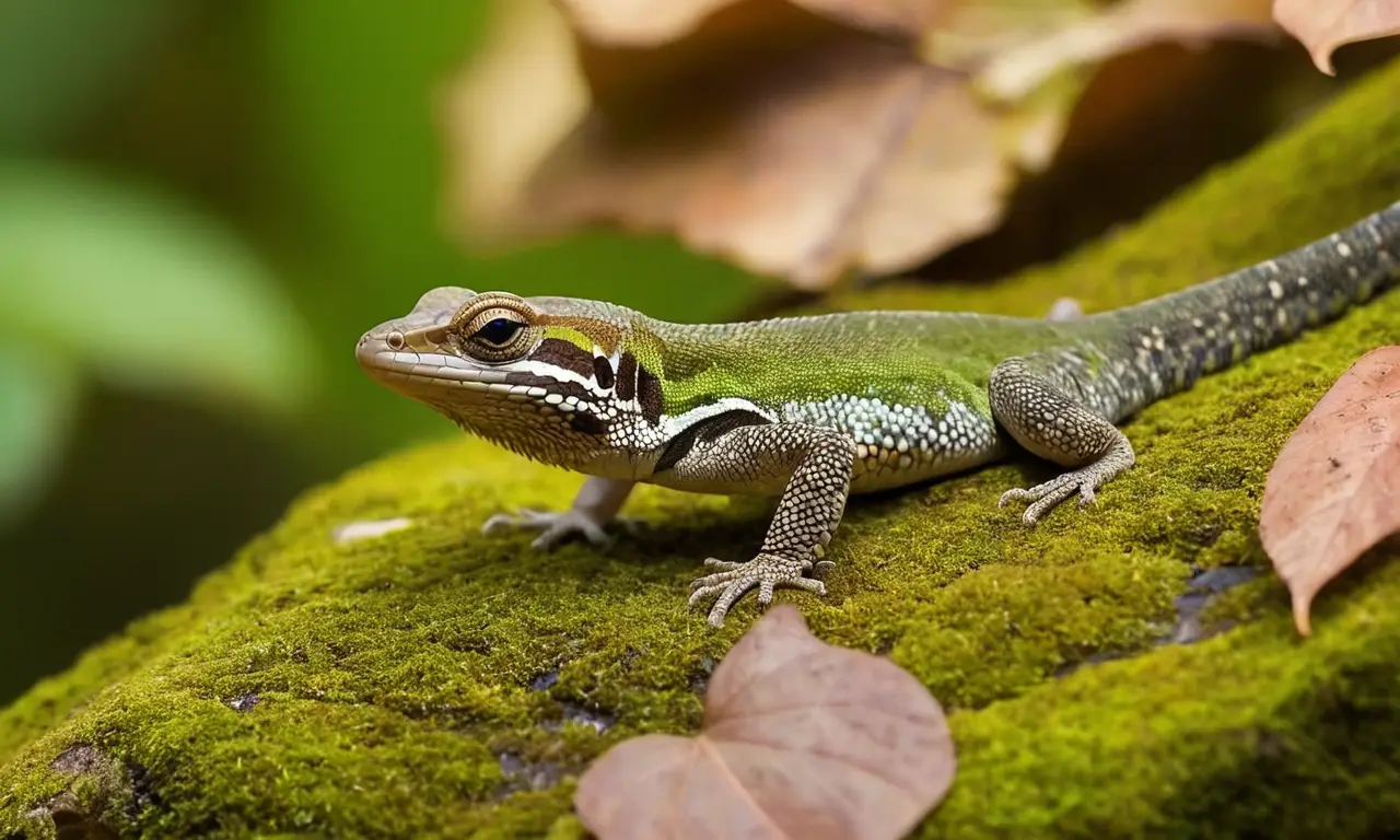 Lizards brillantes en un ecosistema diverso