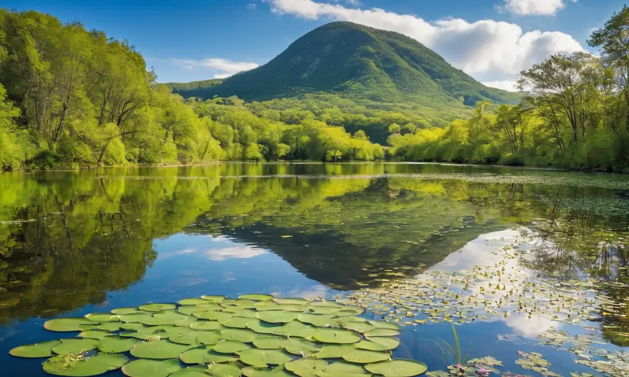 Lago sereno, vida silvestre y biodiversidad