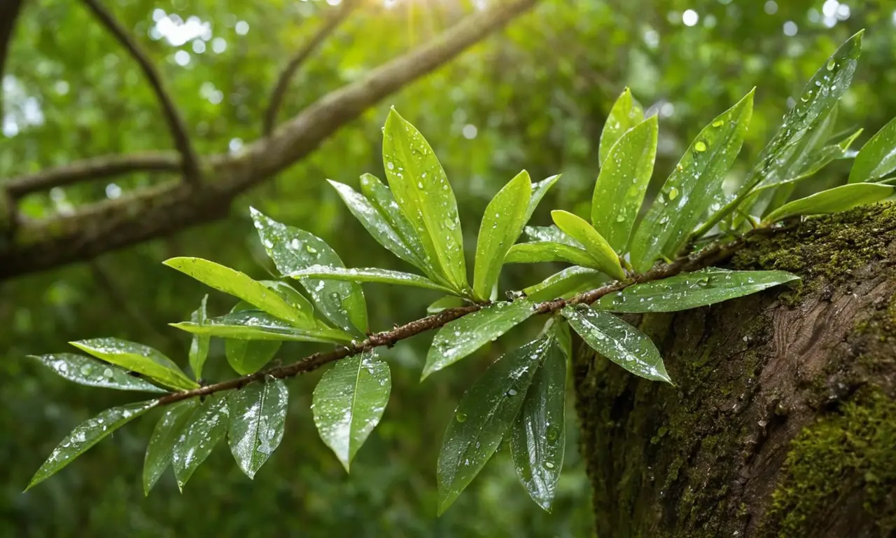 Hoja de laurel fresca en un jardín