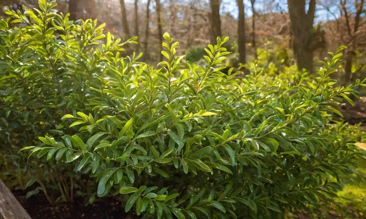 Árbol laurel vibrante con naturaleza rica