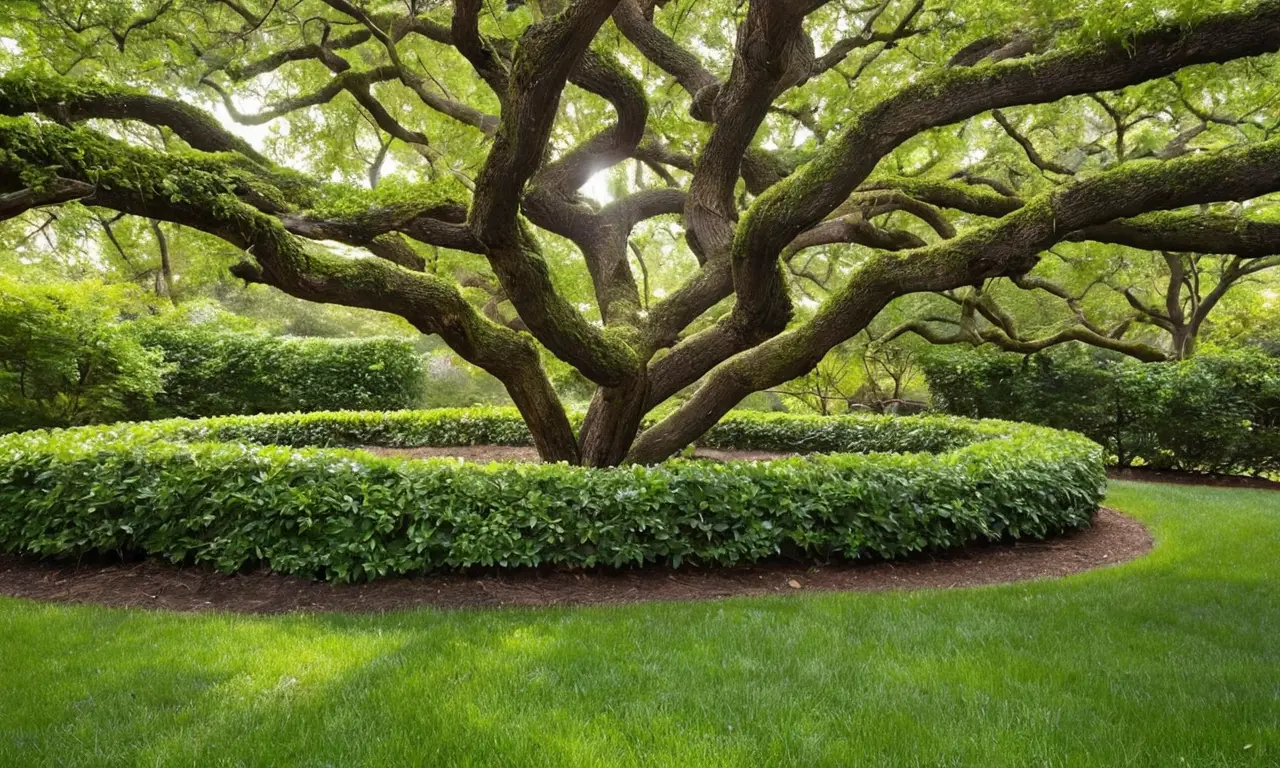 Árbol de laurel bien cuidado y hermoso