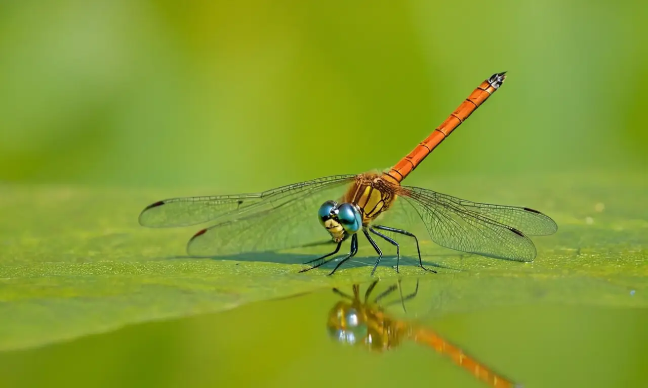 Un paisaje sereno con dragonflies y naturaleza vibrante