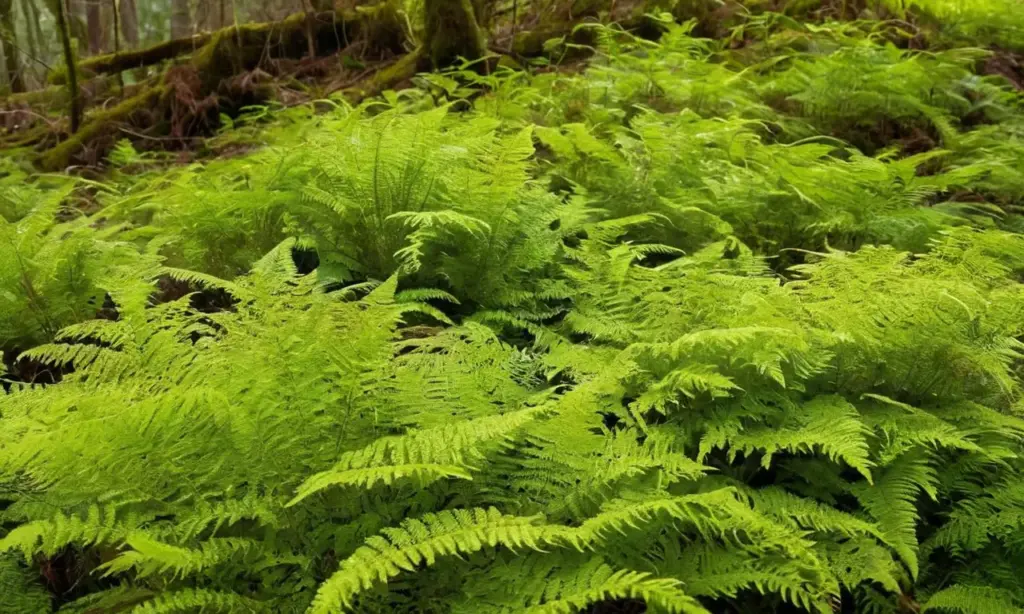 Bosque denso con musgo y diversidad vegetal