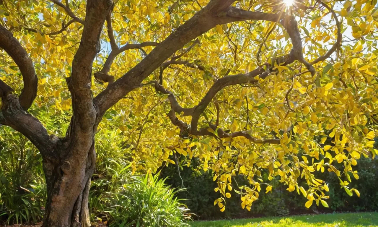 Un limonero vibrante en un entorno sereno
